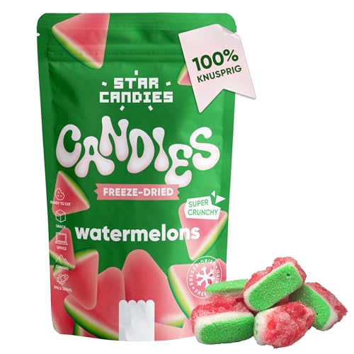 Star Candies Wassermelonen-Gummis | Gefriergetrocknete Amerikanische Süßigkeiten | Gefriergetrocknetes Dessert für Geburtstagsfeiern | Weltraum- und Astronauten-Snack | Freeze Dried Candy (50 g) von STAR CANDIES