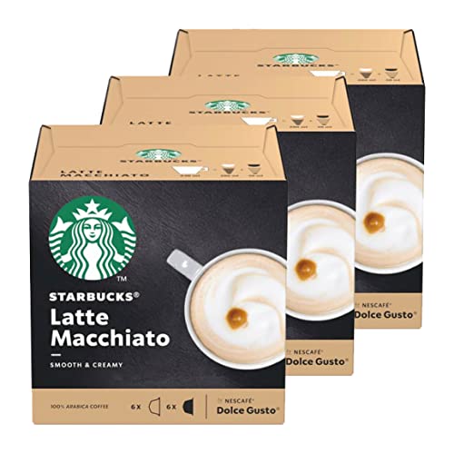 Nescaf? Dolce Gusto Starbucks Latte Macchiato 3er Set, Kaffee, Milchkaffee, Kaffeekapseln, 3 x 12 Kapseln von STARBUCKS