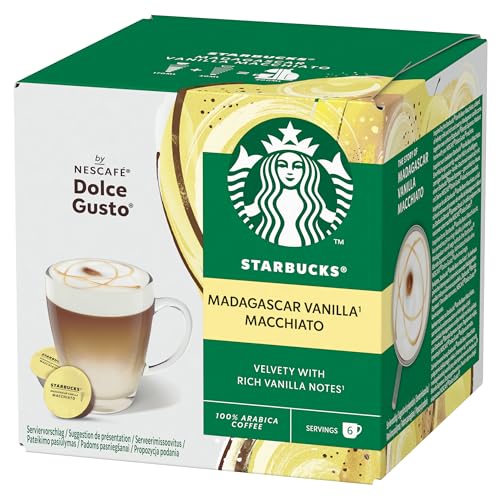 Nescaf? Dolce Gusto Starbucks Vanilla Latte Macchiato, Milchkaffee, Kaffeekapsel, R?stkaffee, 6 Portionen von STARBUCKS