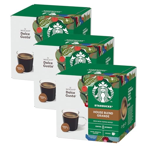 Nescafé Dolce Gusto Starbucks House Blend Grande 3er Set, Kaffee, Röstkaffee, Kaffeekapseln, 3 x 12 Kapseln von STARBUCKS