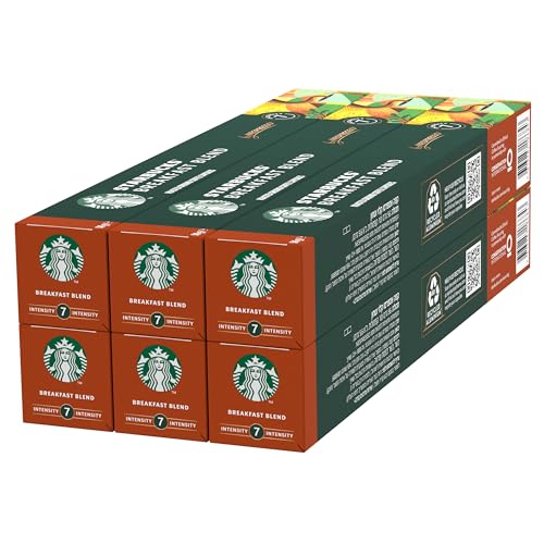 STARBUCKS Breakfast Blend by Nespresso, Mittlere Röstung, Kaffeekapseln 6 x 10 (60 Kapseln) von STARBUCKS