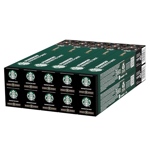 STARBUCKS Ristretto Shot by Nespresso, Dunkle Röstung, Kaffeekapseln 10 x 10 (100 Kapseln) von STARBUCKS