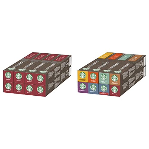 STARBUCKS Variety Pack by Nespresso, Kaffeekapseln, 80 Kapseln (8 x 10) & Single Origin Sumatra By Nespresso, Dark Roast Kaffeekapseln, 80 Kapseln (8 x 10) von STARBUCKS