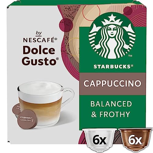 Starbucks Dolce Gusto Kompatible Kapseln (Cappuccino, 12 Kapseln (6 Kaffee + 6 Milch)) von STARBUCKS