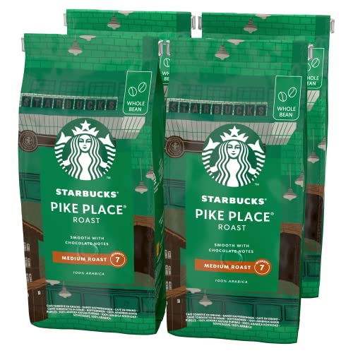 STARBUCKS Pike Place Roast, Mittlere Röstung, Ganze Kaffeebohnen 450g (4er Pack) von STARBUCKS