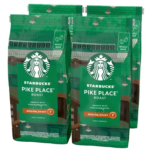 STARBUCKS Pike Place Roast, Mittlere Röstung, Ganze Kaffeebohnen 450g (4er Pack) von Starbucks