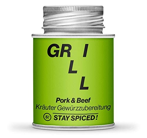 STAY SPICED ! Barbecue for Champions I Hochwertiges Kräuter-Pork-Beef-Gewürz I Getrocknet & fein gemahlen I 170 ml Schraubdose von stay spiced!