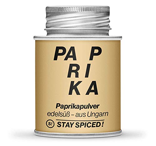 Edel Süßes Paprika Gewürz von STAY SPICED ! 1.A Premiumqualität I Ungarisches Paprikapulver I Würzig Mittel Scharf - Einzigartig I 170 ml Weißblechdose von stay spiced!