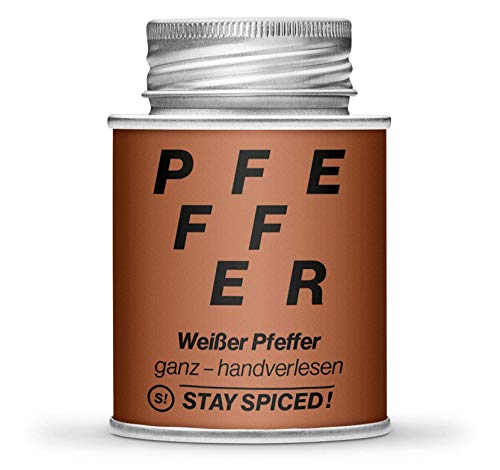 STAY SPICED ! Weißer Pfeffer I Edles Reingewürze I Ganz und Handverlesen in Premiumqualität I 170 ml von stay spiced!