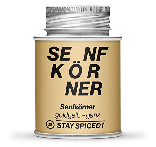 Senfkörner Gold Gelb von STAY SPICED ! GANZ I Premium Qualität I Senf selber machen I Weißblechdose 170 ml von stay spiced!