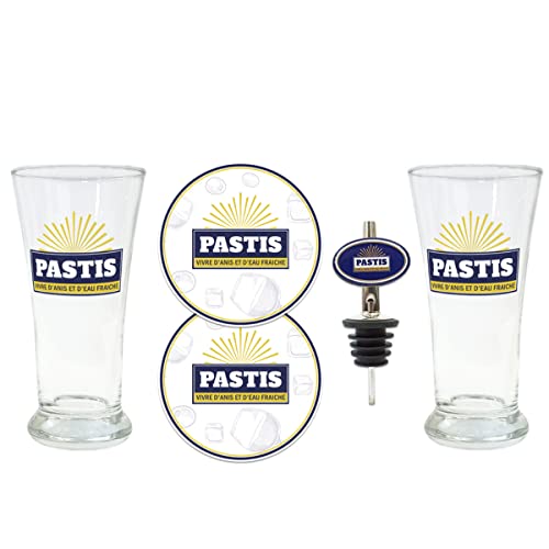 STC Prestige Pastis-Set - 4-teilig, 2 Gläser, 2 Untersetzer, 1 Ausgießer, Clear, Glänzend, Tulpe, Einfarbig, Handwäsche STC Prestige Pastis-Set - 4-teilig, 2 Gläser, 2 Untersetzer, 1 Ausgießer, Clear, Glänzend, Tulpe, Einfarbig, Handwäsche von STC