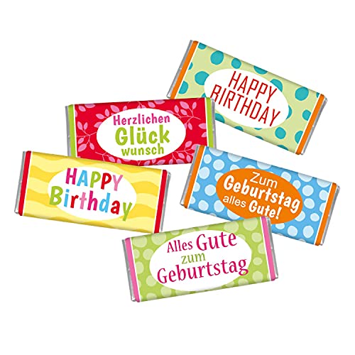 5 mal Mini Schokolade GEBURTSTAG STEINBECK Vollmilch Schokolade Tafel 5er Set Geschenk Herzlichen Glückwunsch süß Mitgebsel Happy Birthday von STEINBECK