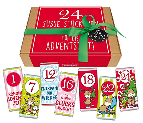 STEINBECK Mini-Schokoladen - Geschenkbox Adventskalender - Schokolade 24 Stück Zahlen 1-24 von STEINBECK
