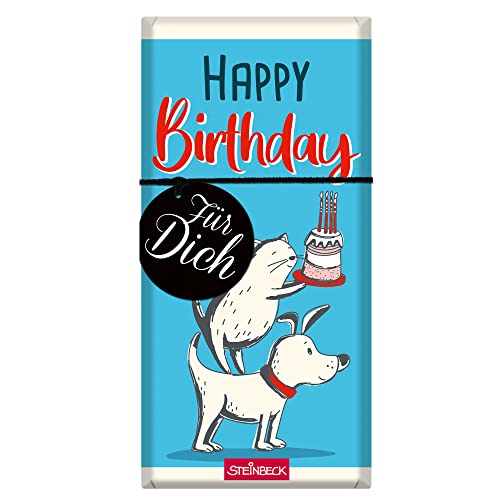 STEINBECK Geburtstag Geschenk- Schokolade 100g Tafel Happy Birthday Mitgebsel Hund Katze STEINBECK Geburtstag Geschenk- Schokolade 100g Tafel Happy Birthday Mitgebsel Hund Katze von STEINBECK