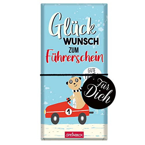 STEINBECK Glückwunsch zum Führerschein Geschenk- Schokolade 100g Tafel Gute Fahrt Fahrschule von STEINBECK