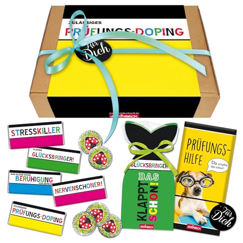 Prüfung Geschenk Geschenkbox Glücksbringer Stresskiller Geschenkset STEINBECK Schokolade süß Viel Glück Mitgebsel Abitur Nervenschoner Klausuren Führerschein Geschenkkorb Prüfung Geschenk Geschenkbox Glücksbringer Stresskiller Geschenkset STEINBECK Schokolade süß Viel Glück Mitgebsel Abitur Nervenschoner Klausuren Führerschein Geschenkkorb von STEINBECK