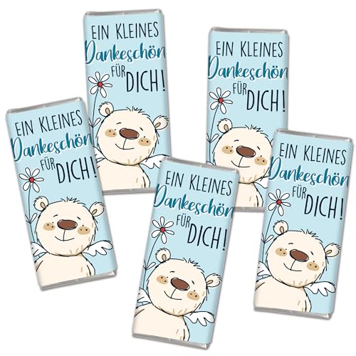 STEINBECK Danke Geschenk-Minischokolade 5x18g Kleines Dankeschön Schutzengel von STEINBECK