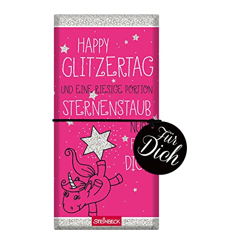 STEINBECK Einhorn Geburtstag Geschenk-Schokolade 100g Tafel Freundin Mädels Mitgebsel Party von STEINBECK