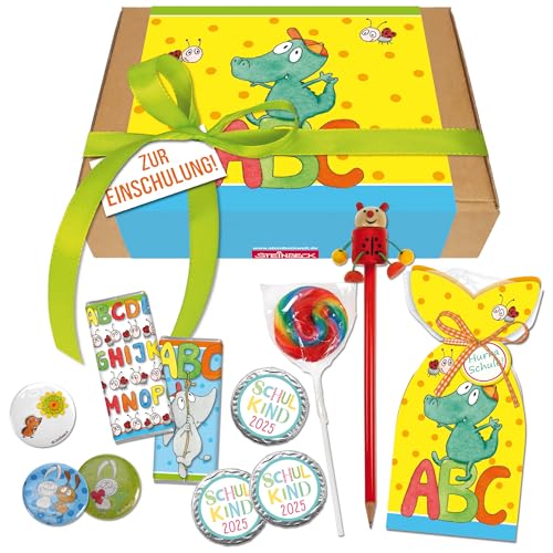 STEINBECK Einschulung Geschenk Schulkind 2024 Geschenkbox für Mädchen und Jungen zum Schulanfang von STEINBECK