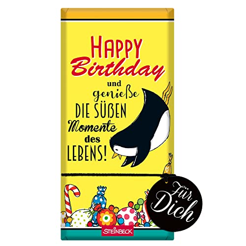 STEINBECK Geburtstag Geschenk-Schokolade 100g Tafel Happy Birthday Glückwunsch von STEINBECK