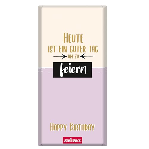 STEINBECK Geburtstag Geschenk-Schokolade Heute ist ein guter Tag, um zu feiern 100g Tafel Happy Birthday von STEINBECK