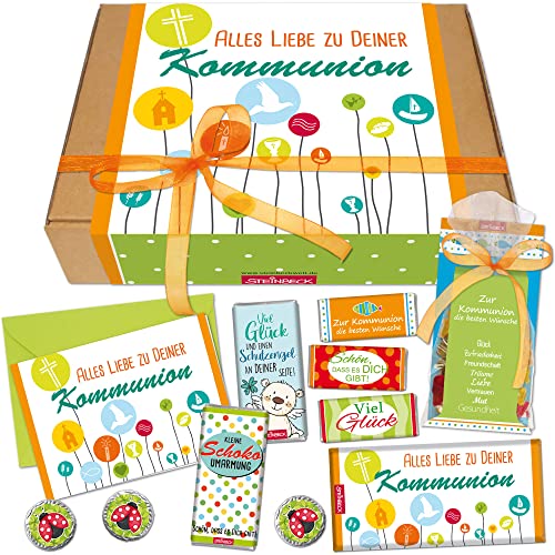 STEINBECK Geschenk Set - Alles liebe zur Kommunion - mit Glückwunschkarte verschiedenen Schokoladen und Fruchtgummi die besten Wünsche Kommunionkind STEINBECK Geschenk Set - Alles liebe zur Kommunion - mit Glückwunschkarte verschiedenen Schokoladen und Fruchtgummi die besten Wünsche Kommunionkind von STEINBECK