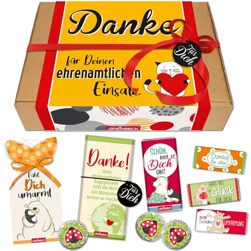 STEINBECK Geschenkbox - Ehrenamt - Danke für deinen Einsatz Engagement Hilfe ehrenamtlich Geschenk Dankeschön Schokolade Fruchtgummi von STEINBECK