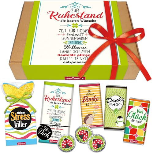 STEINBECK Geschenkbox Ruhestand Rente - Schokolade Fruchtgummi Geschenk für angehende Rentner und Pensionäre von STEINBECK