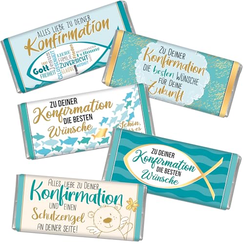 STEINBECK Konfirmation 5 mal18 g Minischokolade Tischdecko Gastgeschenk Geschenk von STEINBECK