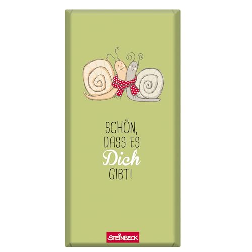 STEINBECK Liebe Geschenk-Schokolade 100g Tafel Schön dass es dich gibt Freundschaft Schnecken von STEINBECK