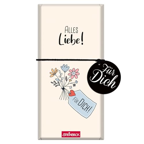 STEINBECK Liebe Geschenk-Schokolade Alles Liebe für Dich 100g Tafel Freundschaft Geburtstag Valentinstag Lieblingsmensch beste Freundin Adventskalender Befüllung von STEINBECK