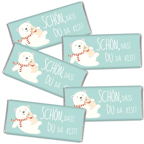 STEINBECK Mini Schokolade Schön, dass Du da bist! 5er Set Tischdekoration Geburt Familienfeier Bärchen STEINBECK Mini Schokolade Schön, dass Du da bist! 5er Set Tischdekoration Geburt Familienfeier Bärchen von STEINBECK