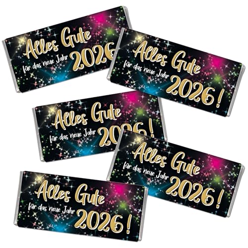 STEINBECK Mini Schokolade - Silvester Neujahr 2026-5x18g Geschenk Tischdekoration Jahreswechsel Viel Glück von STEINBECK