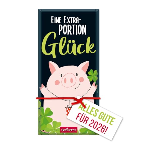 STEINBECK Neujahr Silvester 2026 - Extra Portion Glück - Geschenk Schokolade 100g Tafel mit Anhänger Alles Gute für den Jahreswechsel 2025-2026 STEINBECK Neujahr Silvester 2026 - Extra Portion Glück - Geschenk Schokolade 100g Tafel mit Anhänger Alles Gute für den Jahreswechsel 2025-2026 von STEINBECK