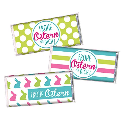 STEINBECK Ostern 3er Set Mini Schokolade 30g Vollmilch Schokolade Frohe Ostern Tafel Geschenk Osternest süß Osternest Osterhase Osterei pastell Häschen von STEINBECK