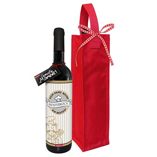 STEINBECK Personalisierter Individualisierter Designer Wein Meisterkoch mit Vorname zum Geburtstag Weihnachten originelles Geschenk für Männer außergewöhnliches Mitbringsel von STEINBECK