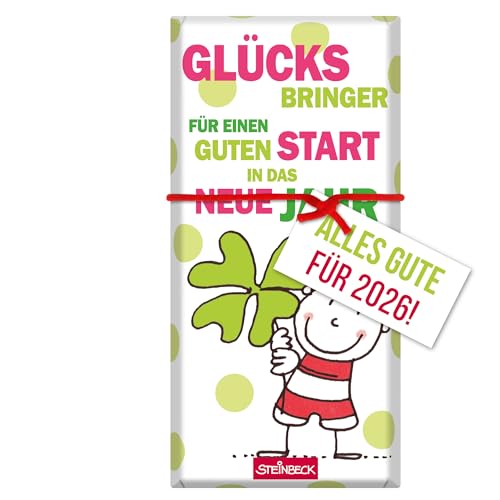 STEINBECK Silvester Neujahr 2026 - Geschenk Schokolade 100g Tafel Viel Glück Glücksbringer Kleeblatt Jahreswechsel STEINBECK Silvester Neujahr 2026 - Geschenk Schokolade 100g Tafel Viel Glück Glücksbringer Kleeblatt Jahreswechsel von STEINBECK