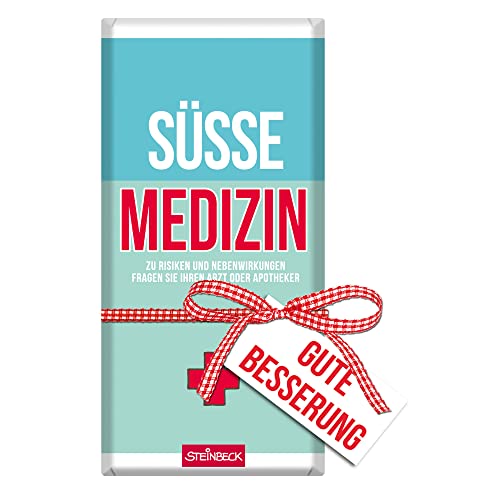 STEINBECK Gute Besserung 100g Schokolade Geschenk Vollmilch Süße Medizin Gesundheit Kopf hoch von STEINBECK