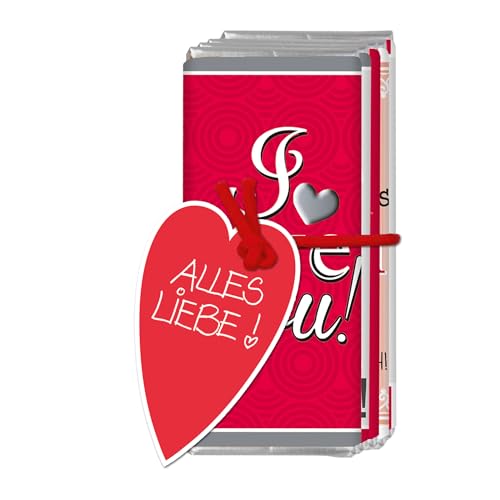 STEINBECK Valentin Geschenk 5 mal 18g Minischokoladen Geschenk - Hab Dich lieb - I love you von - Liebe von STEINBECK