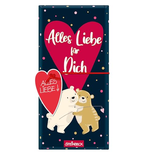 STEINBECK Valentin Geschenk-Schokolade 100g Tafel Alles Liebe für Dich Liebe Freundschaft von STEINBECK