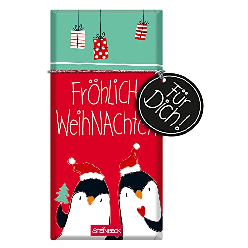STEINBECK Weihnachten Geschenk- Schokolade 100g Tafel Fröhliche Weihnachten Adventskalenderbefüllung Nikolaus Wichtel von STEINBECK