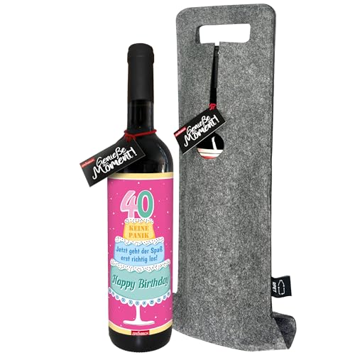 STEINBECK Wein 40 Geburtstag für Frauen Geschenk trockener Rotwein aus Spanien 100% Tempranillo mit Flaschentasche Einladung Mitbringsel Happy Birthday Geburtstag Alles Gute STEINBECK Wein 40 Geburtstag für Frauen Geschenk trockener Rotwein aus Spanien 100% Tempranillo mit Flaschentasche Einladung Mitbringsel Happy Birthday Geburtstag Alles Gute von STEINBECK