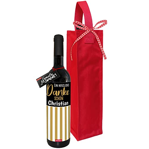 STEINBECK Wein-Geschenk Personalisiert - Ein herzliches Dankeschön - mit Namen von STEINBECK
