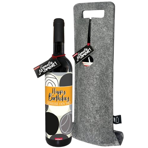 STEINBECK Wein Happy Birthday trockener Rotwein aus Spanien originelles Geschenk zum Geburtstag für Männer und Frauen von STEINBECK
