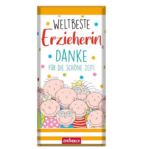 STEINBECK Weltbeste Erzieherin Geschenk-Schokolade 100g Tafel Kindergarten Danke für die schöne Zeit Kindergärtnerin von STEINBECK