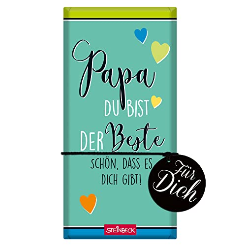 STEINBECK Bester Papa Geschenk- Schokolade 100g Tafel Vatertag Geburtstag Weihnachten von STEINBECK