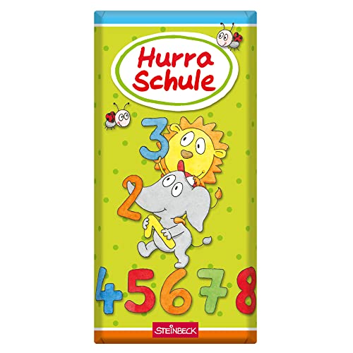 STEINBECK Einschulung Geschenk 100g Vollmilch Schokolade Schulstart Erstklässler Tafel Schultüte Zuckertüte Befüllung ABC Schulkind Tiere von STEINBECK