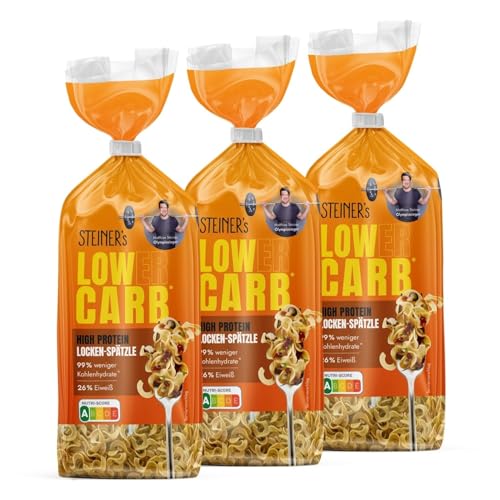 STEINER's Low Carb Locken Spätzle (3x250g) | 99% weniger Kohlenhydrate | High Protein von STEINER´s
