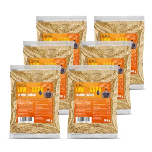 STEINER´s Low Carb High Protein Semmelbrösel | 83% weniger Kohlenhydrate & 38,9g Eiweiß pro 100g | Ballaststoffreich | Paniermehl Alternative für knusprige Panaden | 6x 400g von STEINER´s