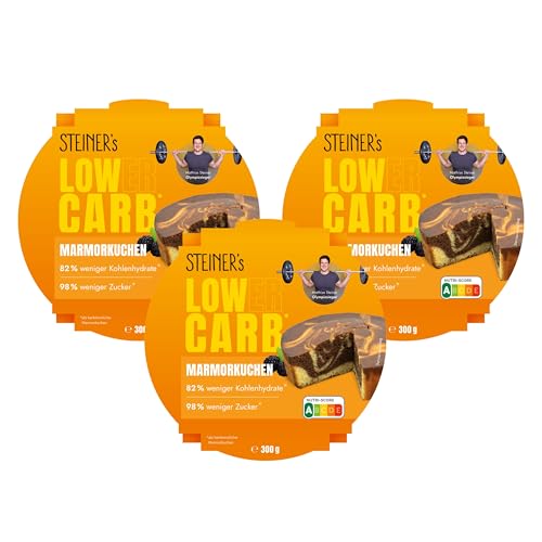 STEINER´s Low Carb Marmorkuchen | 82% weniger Kohlenhydrate & 98% weniger Zucker als herkömmliche Marmorkuchen | Ballaststoffreich | Glutenfrei | Saftig-lockerer Genuss ohne Reue | 3x 300g STEINER´s Low Carb Marmorkuchen | 82% weniger Kohlenhydrate & 98% weniger Zucker als herkömmliche Marmorkuchen | Ballaststoffreich | Glutenfrei | Saftig-lockerer Genuss ohne Reue | 3x 300g von STEINER´s